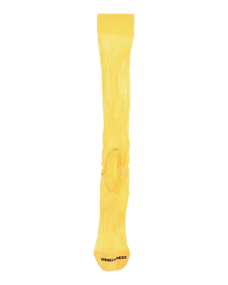 Dsquared2 Gerippte Socken mit Cut-Out - Gelb Gelb