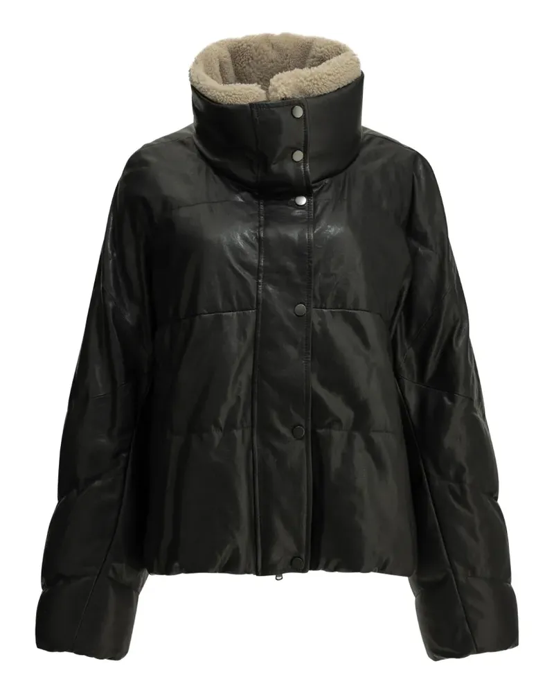 Brunello Cucinelli quilted leather jacket - Schwarz Schwarz