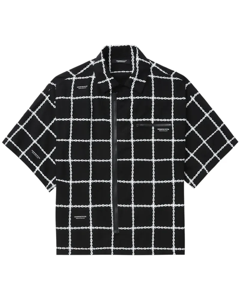 Undercover graphic-print zip-up shirt - Schwarz Schwarz