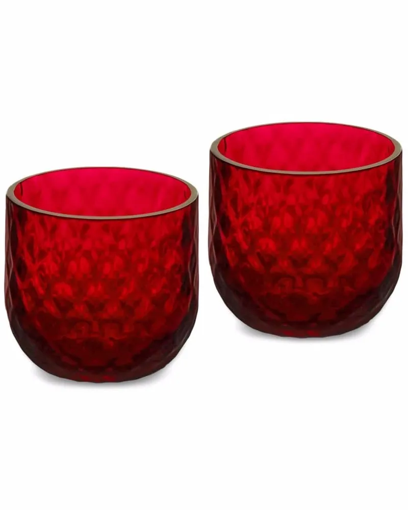 Dolce & Gabbana Gläser-Set mit strukturiertem Detail - Rot Rot