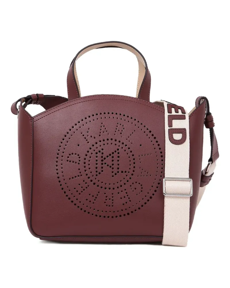 Karl Lagerfeld Kleine perforierte K/Circle Tote Bag - Rot Rot