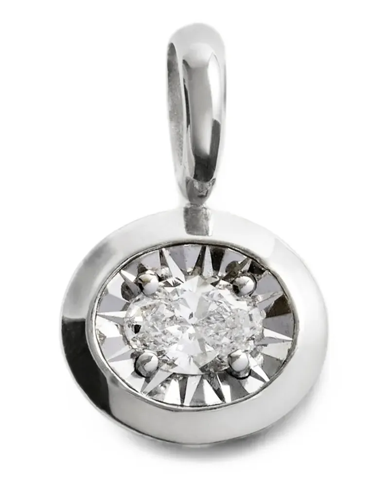 Monica Vinader Oval Key Anhänger mit Diamanten - Silber Silber