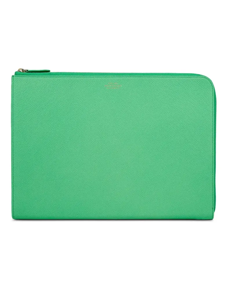 Smythson Kleine Laptophülle aus Panama-Leder - Grün Grün