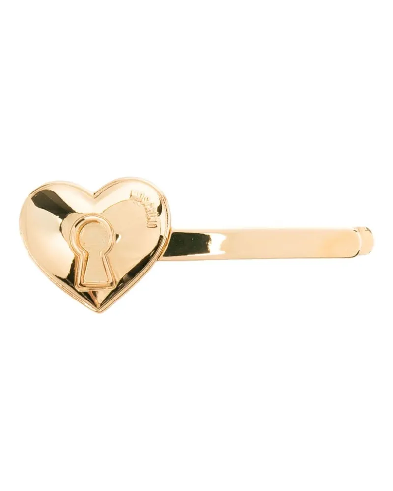 Moschino Anstecknadel mit Herz-Motiv - Gold Gold