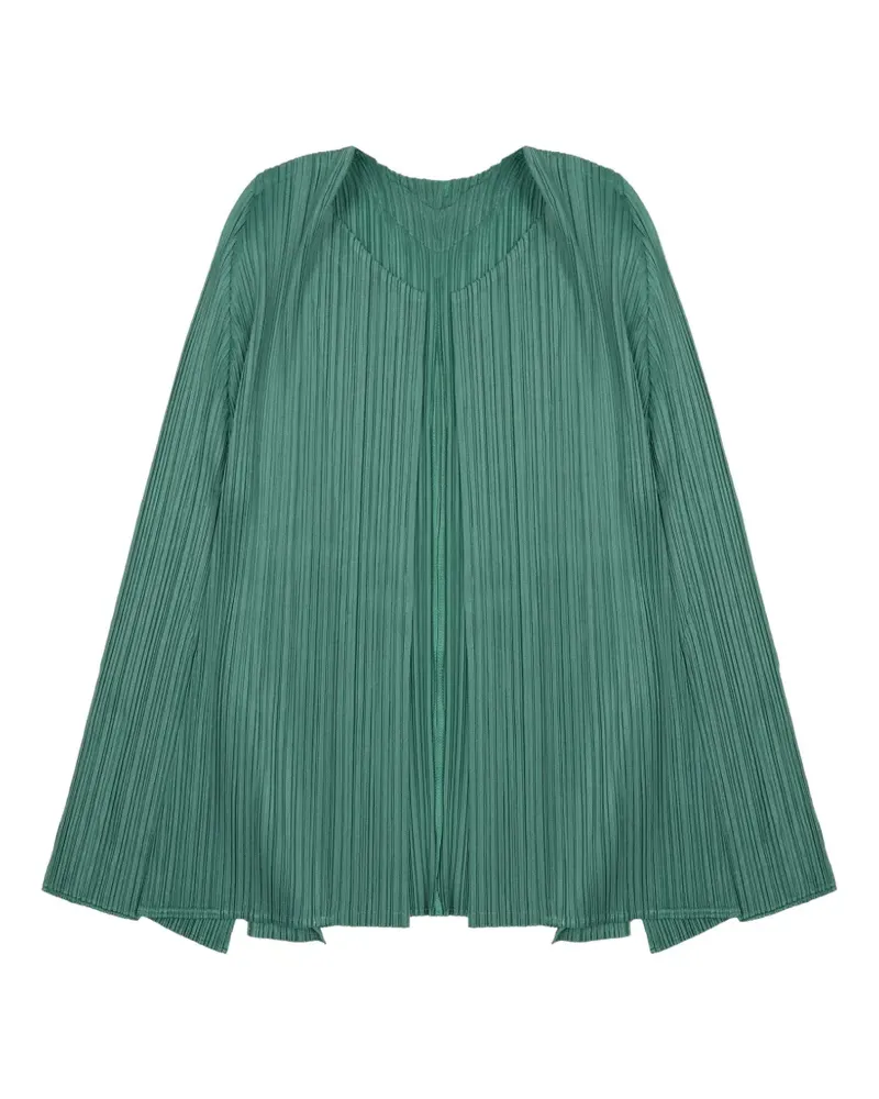 Issey Miyake pleated-design sweater - Grün Grün