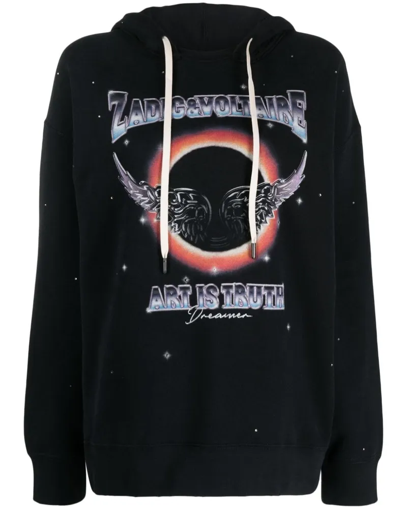 Zadig & Voltaire Elisio Hoodie mit Logo-Print - Schwarz Schwarz
