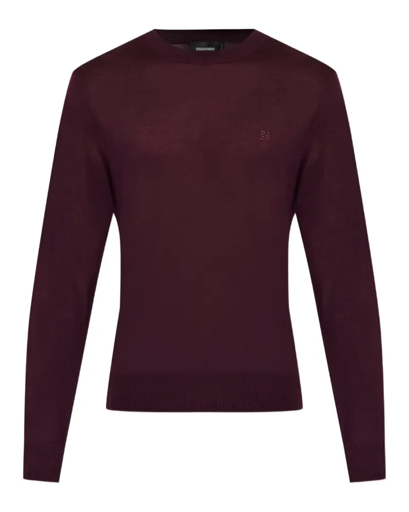 Dsquared2 logo-embroidered wool T-shirt - Rot Rot