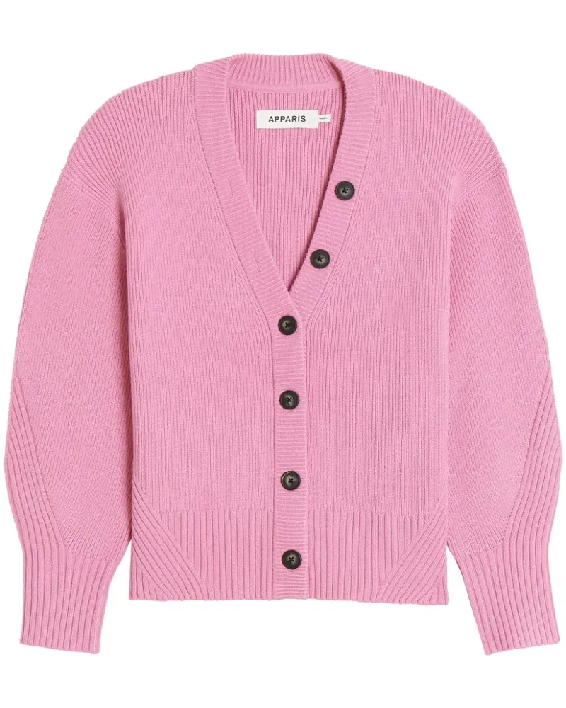 APPARIS Cardigan mit V-Ausschnitt Rosa