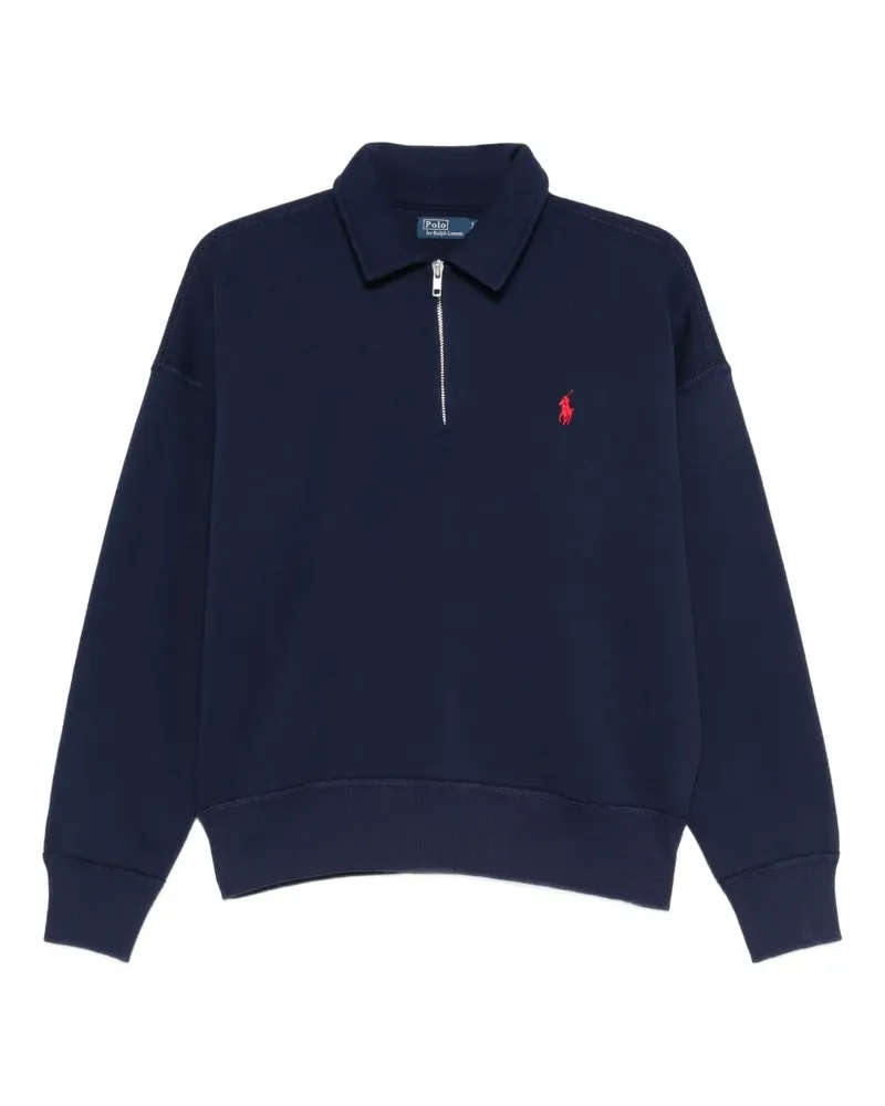 Ralph Lauren Poloshirt mit kurzem Reißverschluss - Blau Blau