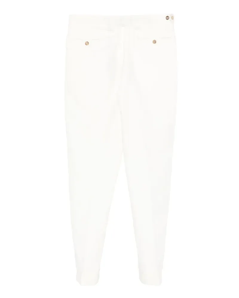 Canali Hose mit Faltendetail - Weiß Weiß