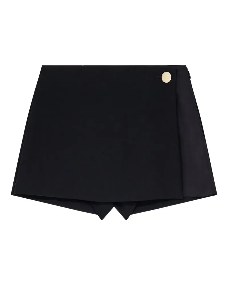 Armani Exchange button-detail wrap skort shorts - Schwarz Schwarz