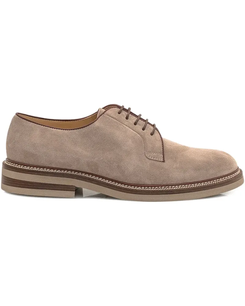 Brunello Cucinelli Schnürschuhe aus Wildleder - Nude Nude