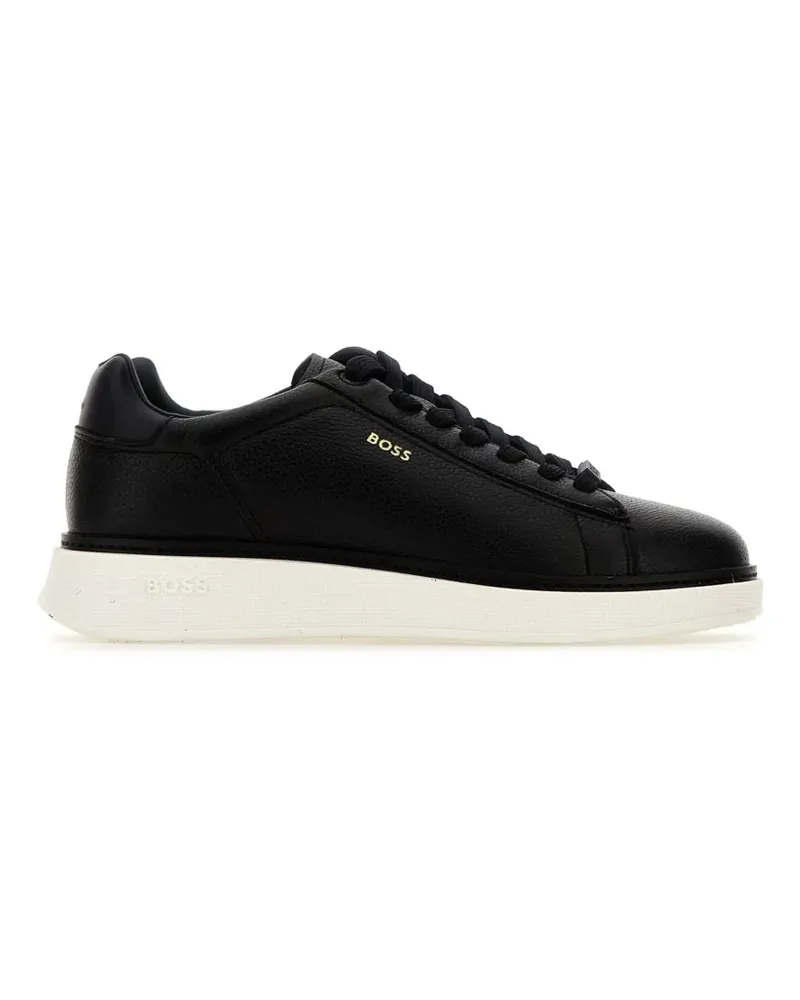 HUGO BOSS Sneakers aus gekörntem Leder mit Logo-Detail - Blau Blau