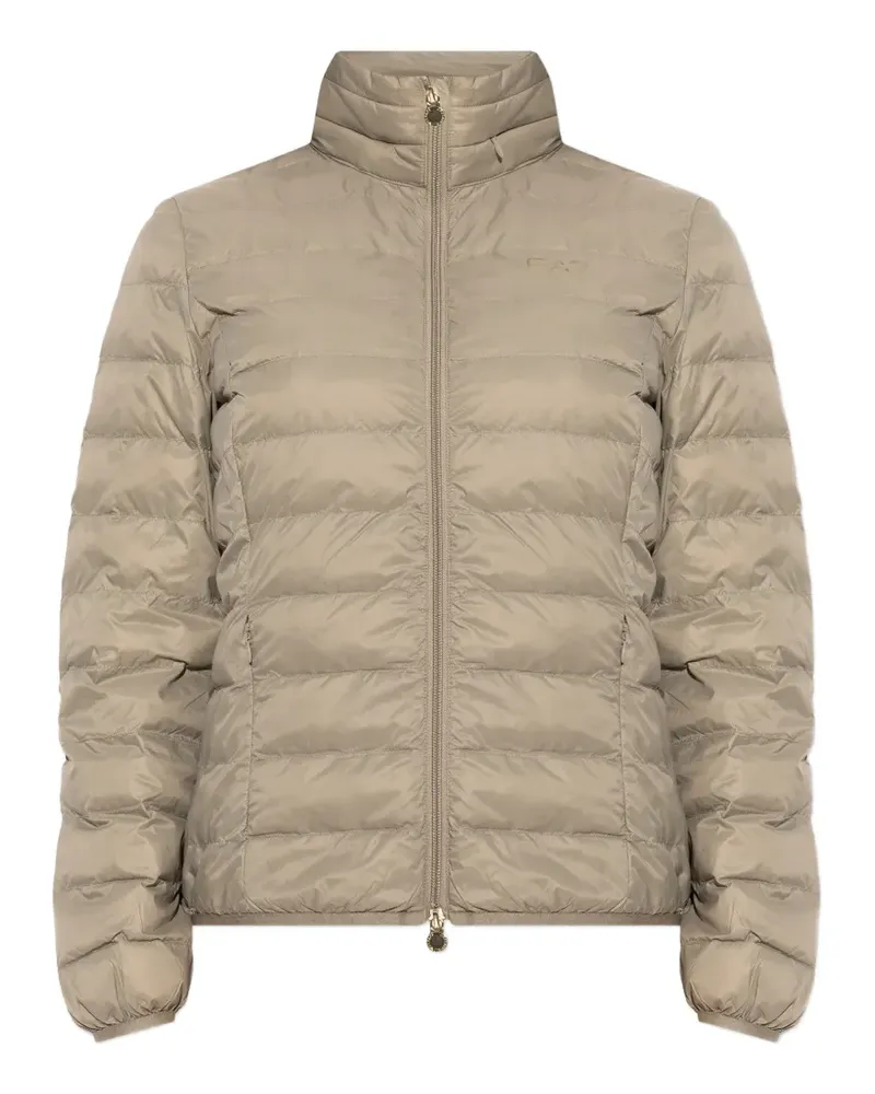 EA7 Gefütterte Jacke mit Logo-Print - Nude Nude