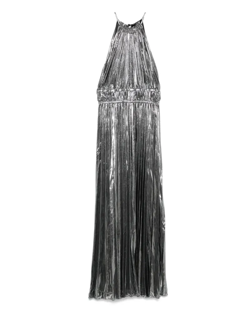 Maje Plisseekleid im Metallic-Look - Silber Silber