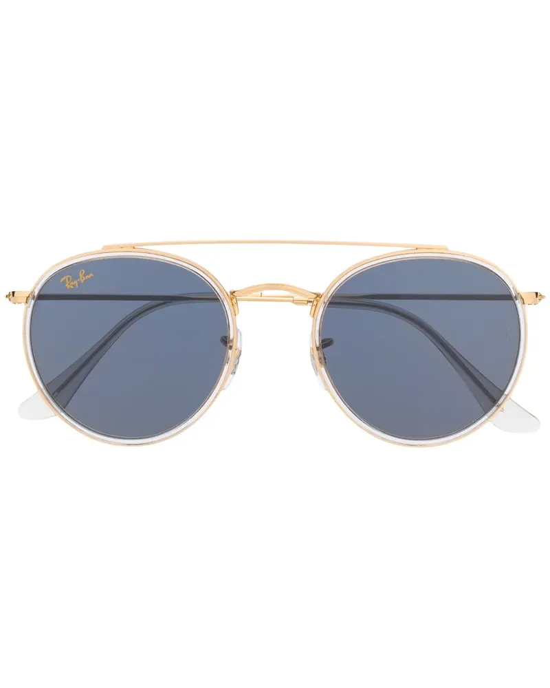 Ray Ban Sonnenbrille mit rundem Gestell - Gold Gold