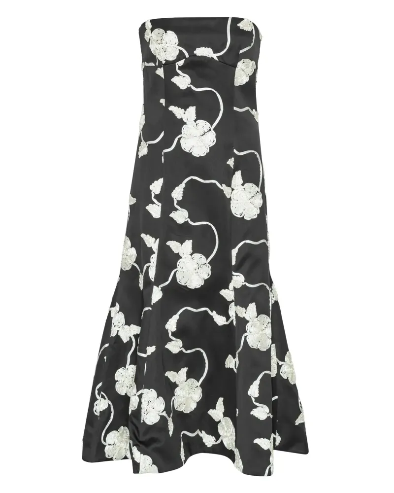ROTATE Birger Christensen Flower' Midirock - Schwarz Schwarz