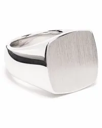 Tom Wood Eckiger Cushion Satin Ring Silber