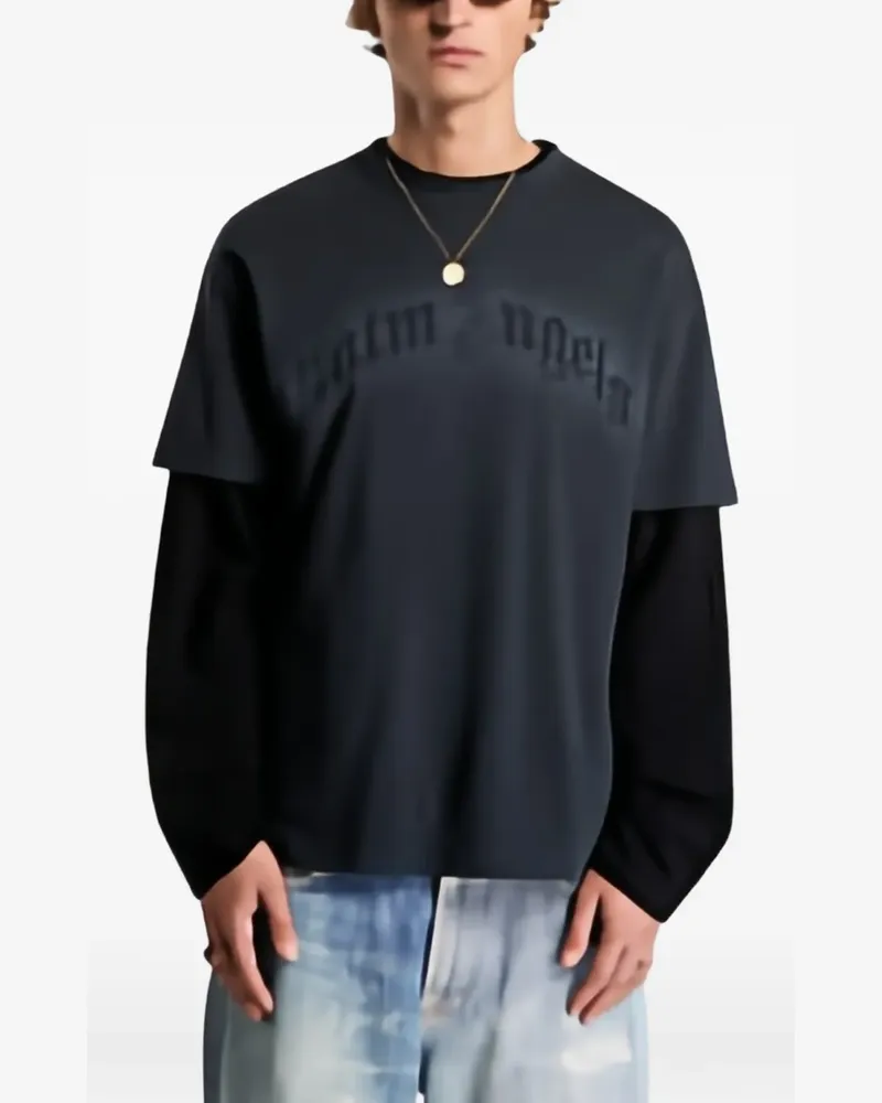 Palm Angels T-Shirt mit Logo-Patch - Schwarz Schwarz