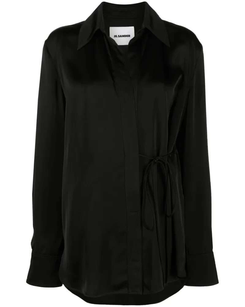 Jil Sander Wickelrock mit Schnürung - Schwarz Schwarz
