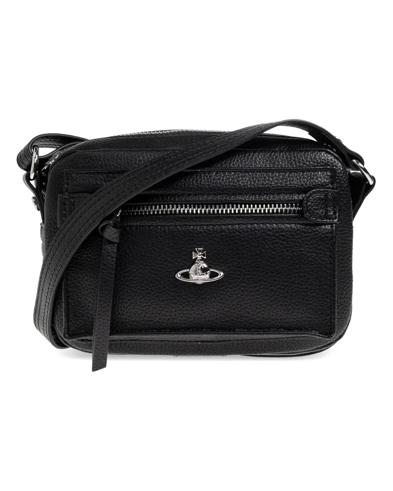 Vivienne Westwood Hannah zip textured shoulder bag - Schwarz Schwarz