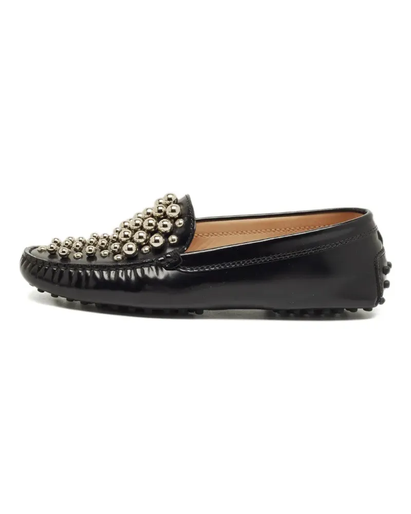 TOD'S metal-accent leather loafers - Schwarz Schwarz