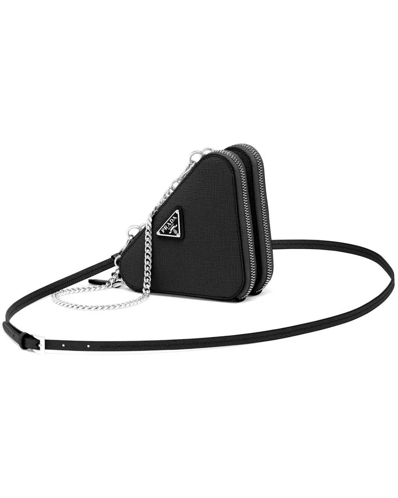 Prada Mini Triangle Umhängetasche - Schwarz Schwarz