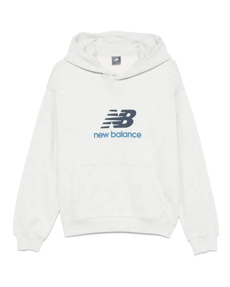 New Balance Hoodie mit Logo-Print - Grau Grau