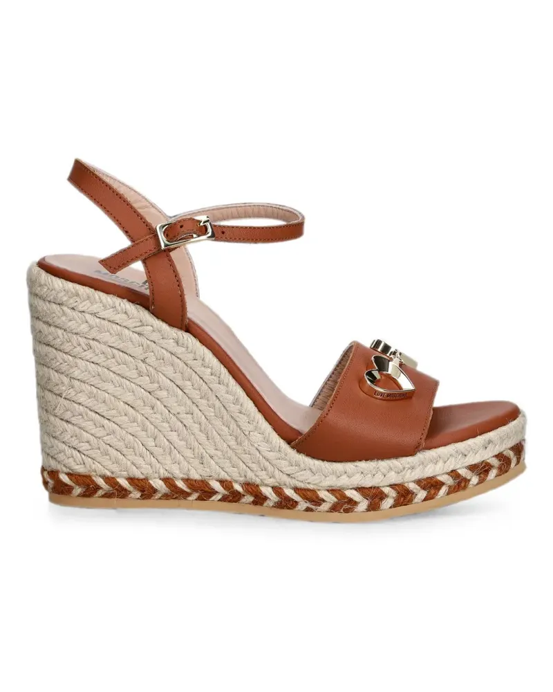 Moschino heart-motif wedge espadrilles - Braun Braun
