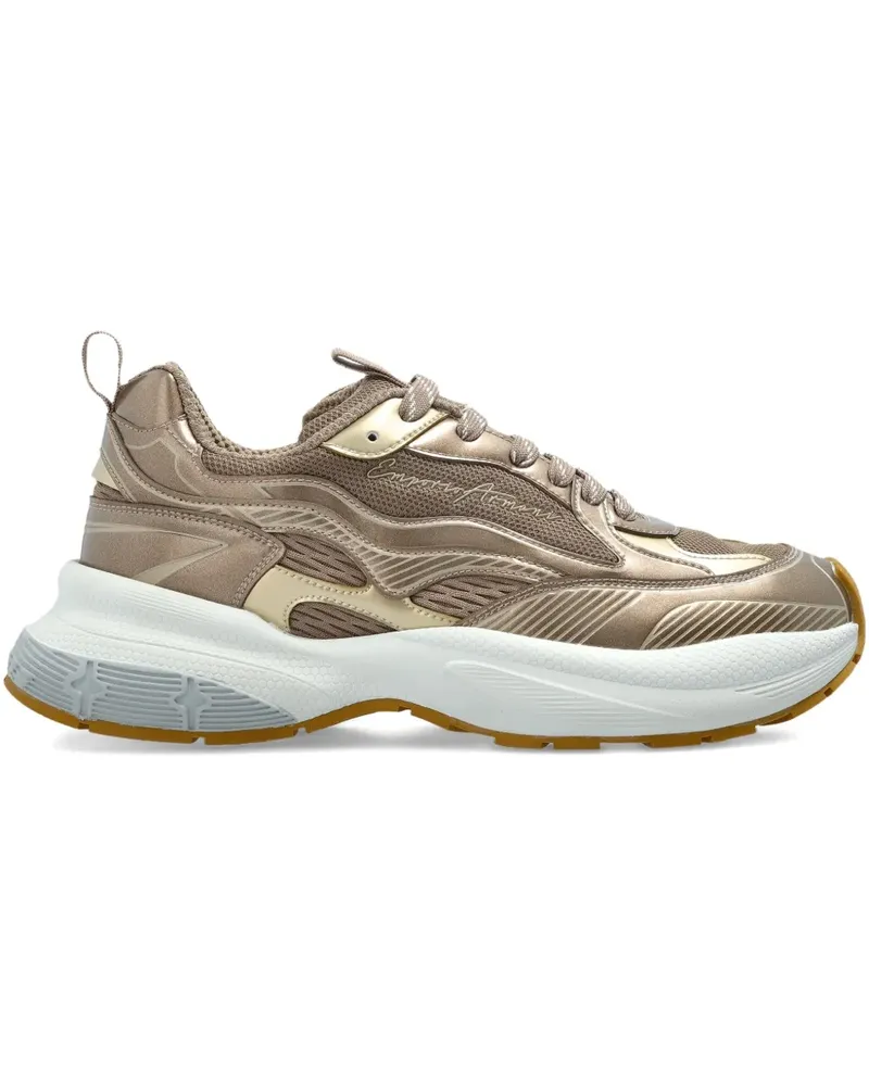 Emporio Armani Mesh-Sneakers im Metallic-Look - Gold Gold