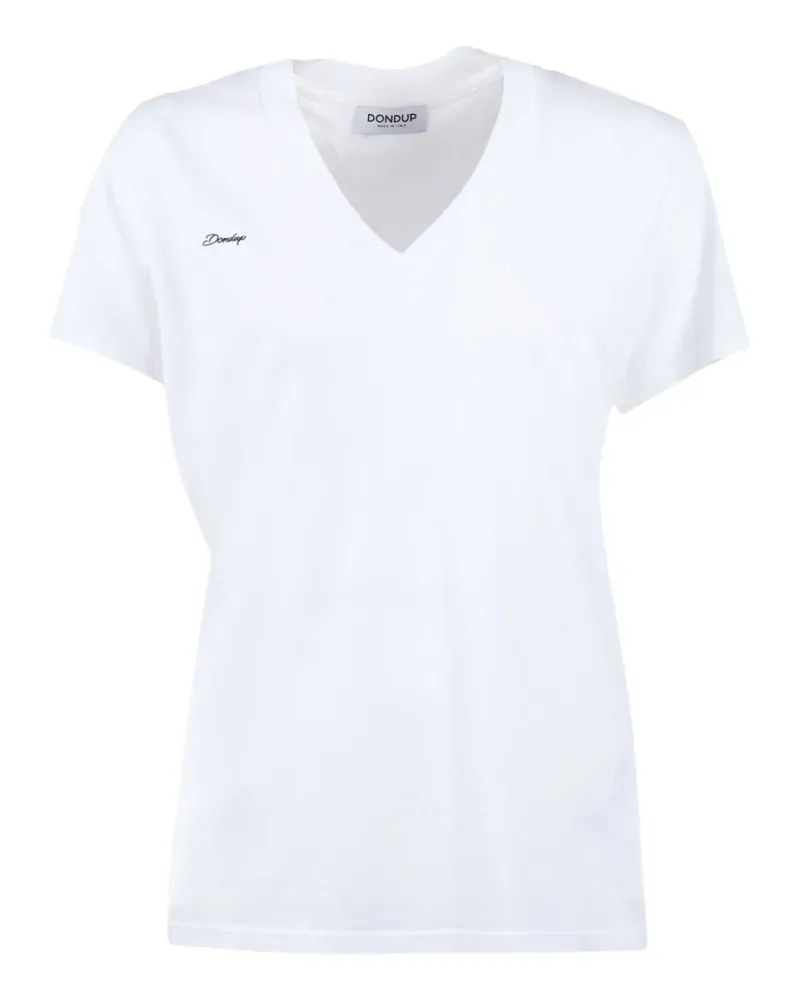 Dondup Besticktes T-Shirt mit V-Ausschnitt - 000 000