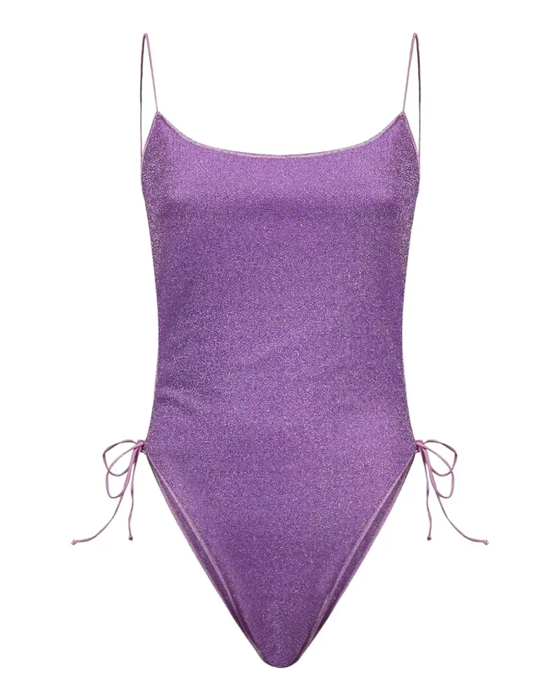 Oséree Lumiere metallic-effect side-tie swimsuit - Violett Violett