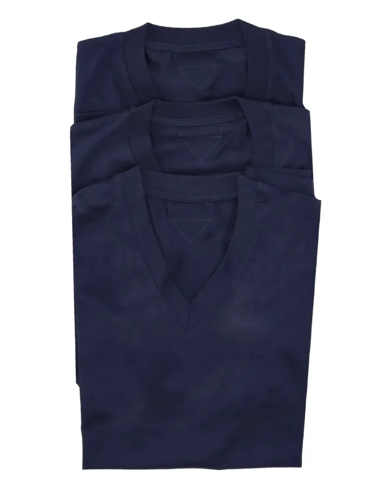 Prada V-neck short-sleeve T-shirt - Blau Blau