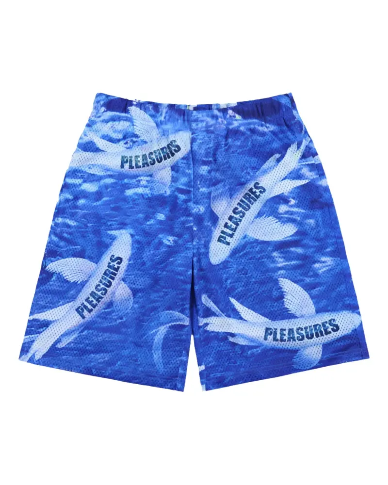 PLEASURES Koi Shorts in Netzoptik - Blau Blau