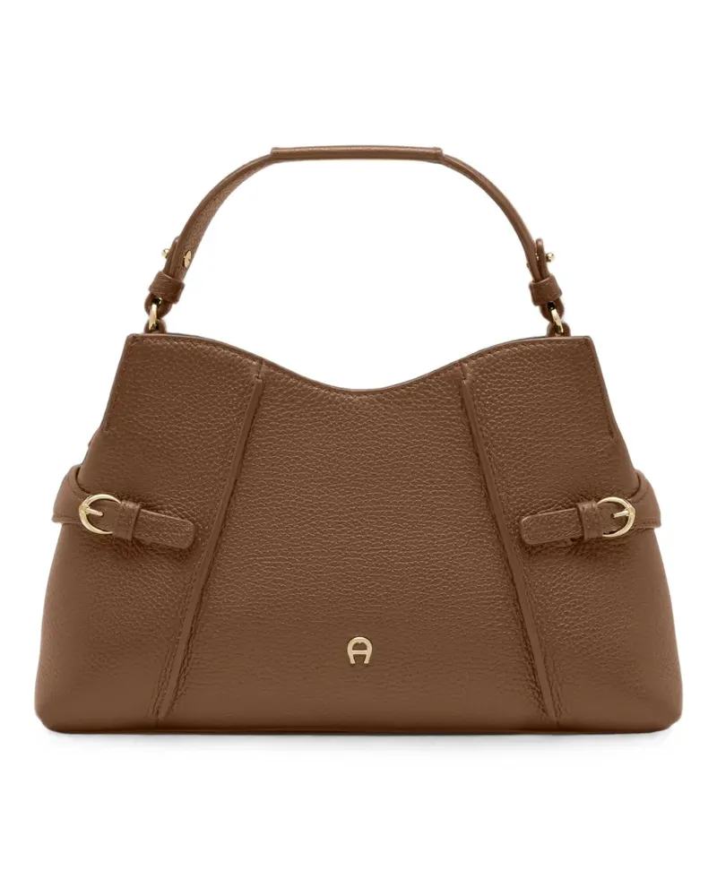 Aigner Mittelgroße Cavallo Schultertasche aus Leder - Braun Braun