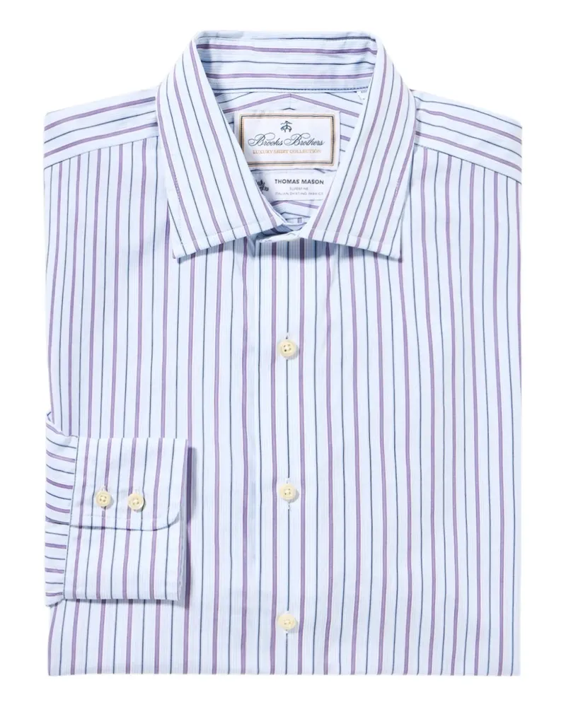 Brooks Brothers x Thomas Mason Hemd mit Streifenmuster - Blau Blau