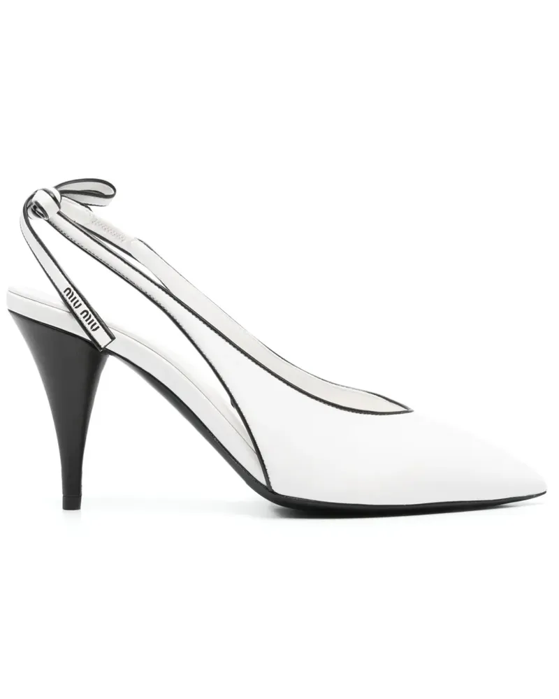 Miu Miu Slingback-Pumps 90mm - Weiß Weiß