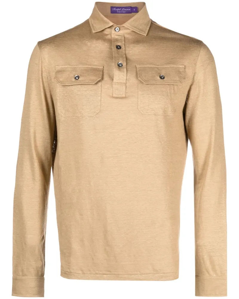 Ralph Lauren Poloshirt aus Leinen - Nude Nude
