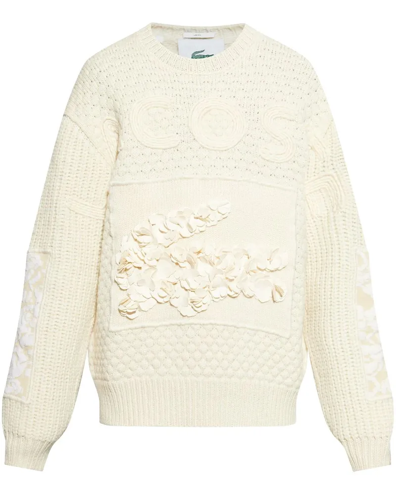Lacoste x Lemarié Pullover mit Blumenapplikation - Nude Nude