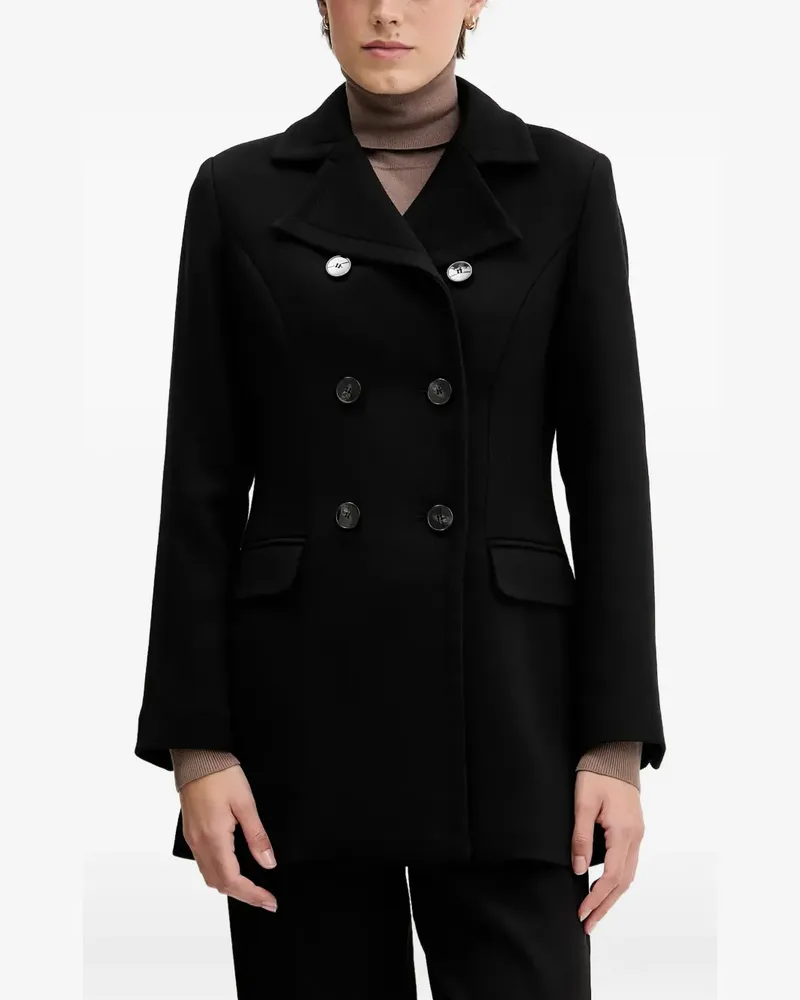 Sisley double-breasted coat - Schwarz Schwarz