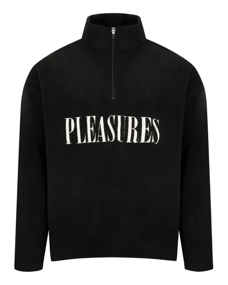 PLEASURES Fleecepullover mit Reißverschluss - Schwarz Schwarz