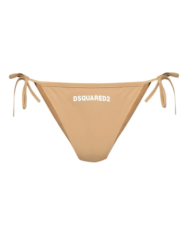 Dsquared2 logo-print bikini bottoms - Nude Nude