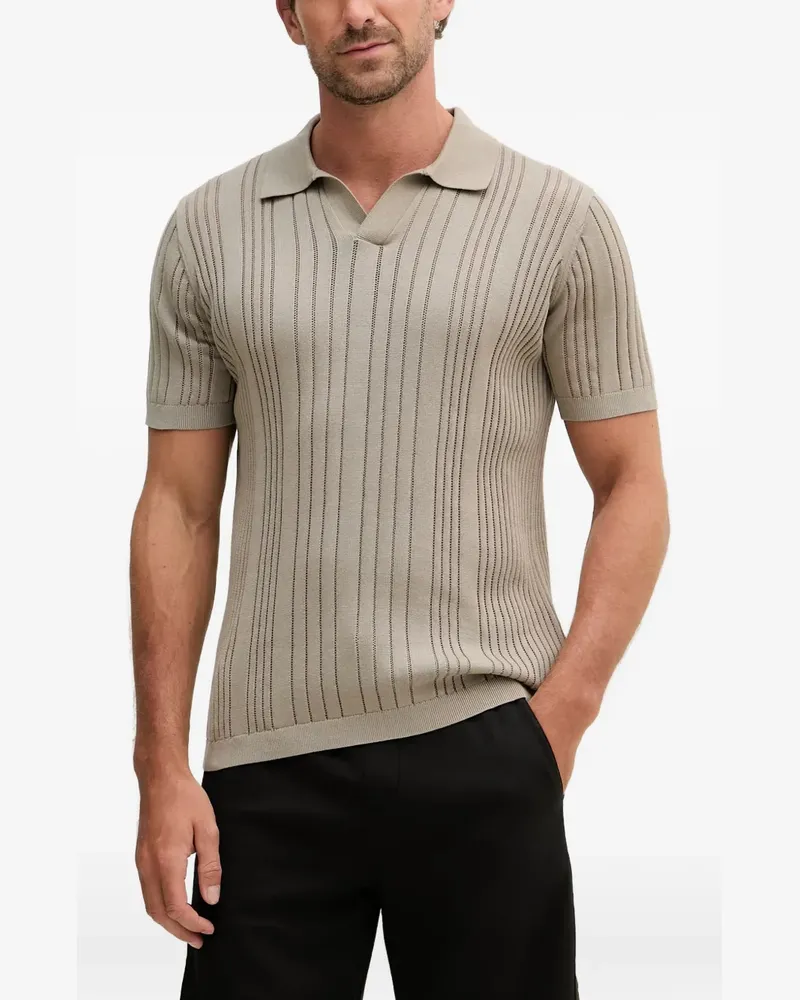 Karl Lagerfeld T-Shirt aus geripptem Strick - Nude Nude