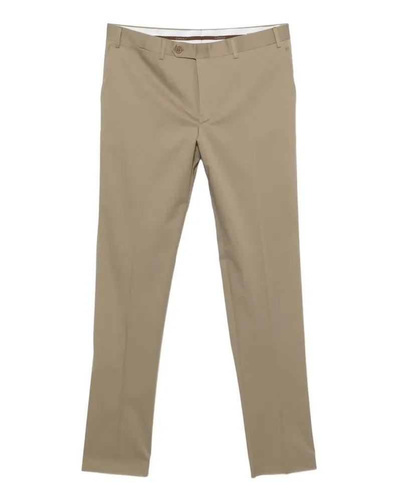 Canali pressed-crease straight-leg trousers - Nude Nude