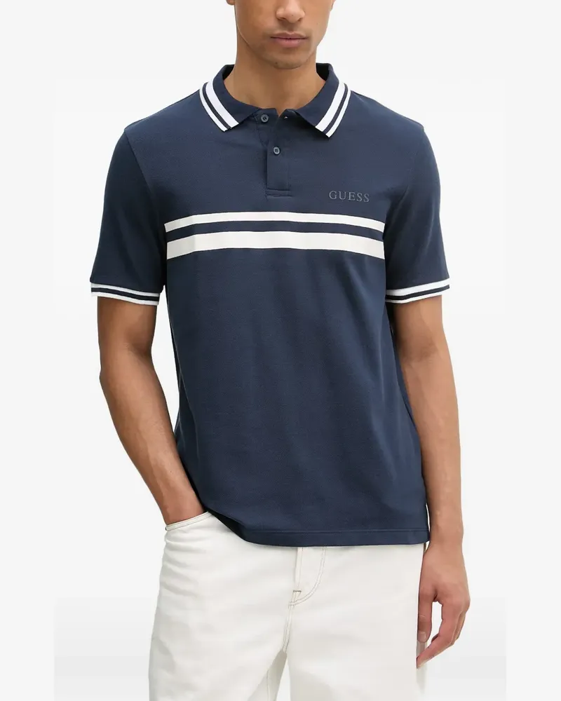 Guess striped-detail polo shirt - Blau Blau