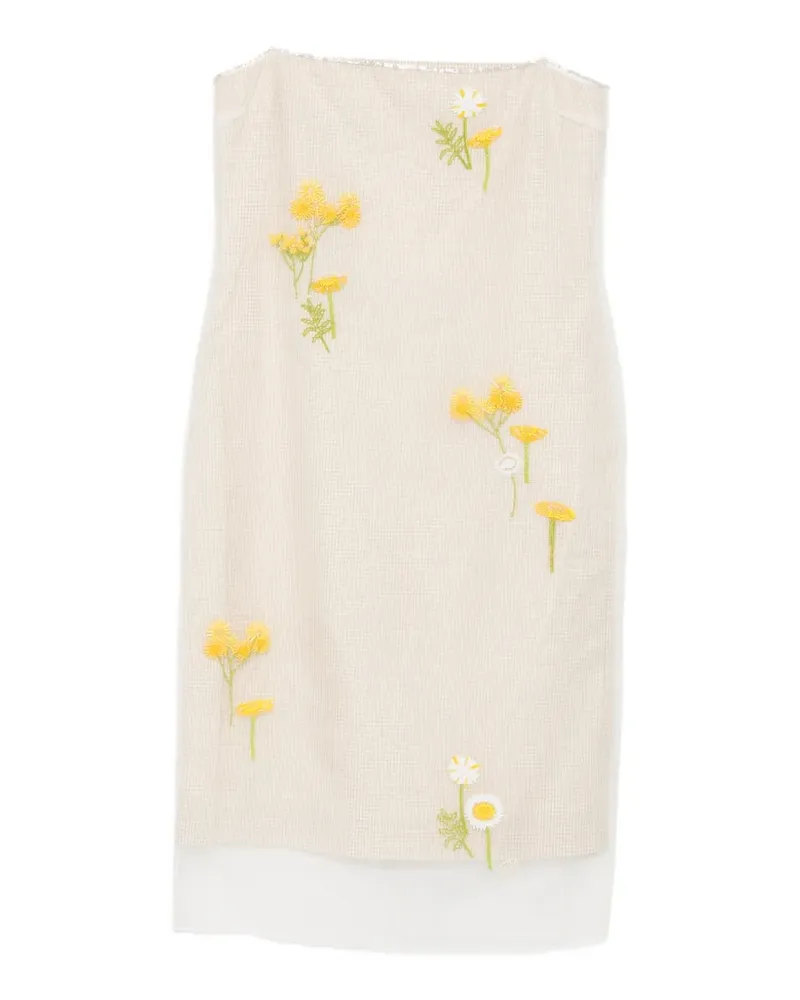 BERNADETTE Rachel floral-embroidered midi dress - Nude Nude