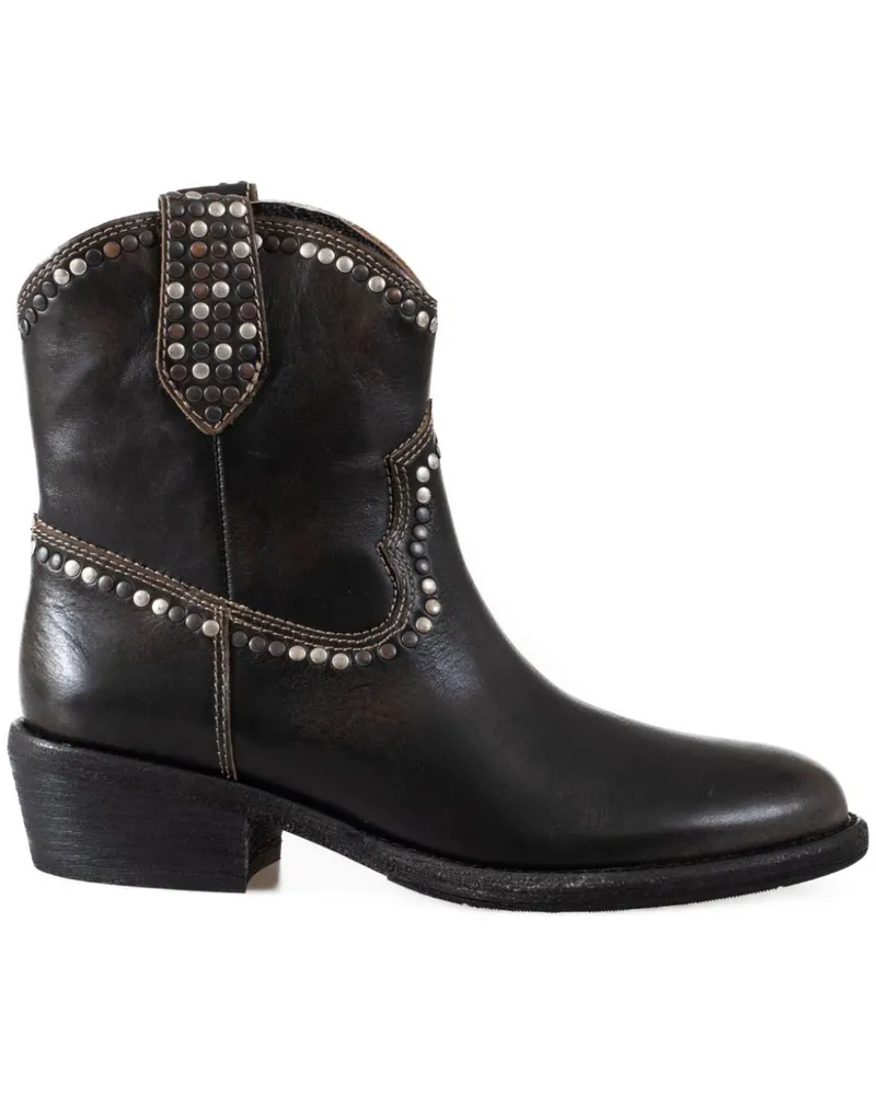 ash Gipsy Cowboystiefel mit Nieten - Schwarz Schwarz