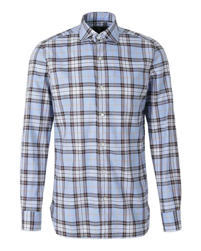 Luigi Borrelli plaid-check long-sleeve shirt - Blau Blau