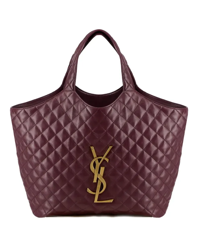 Saint Laurent Gesteppter Icare Tote Bag mit Logo - Violett Violett