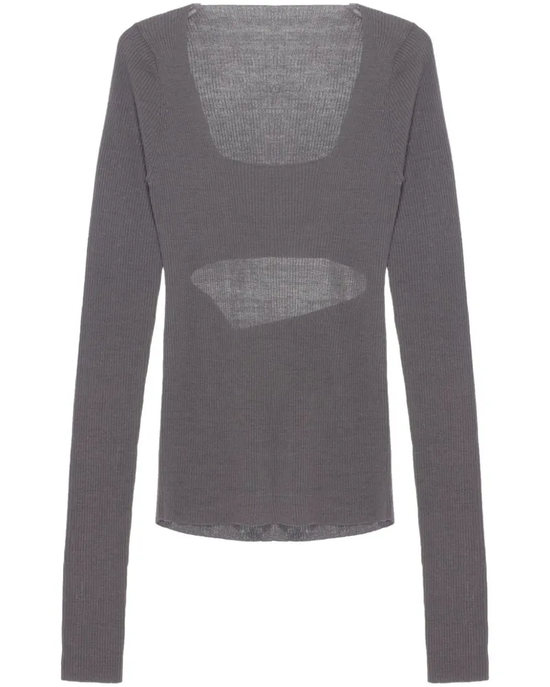 QUIRA Geripptes Strickoberteil - Grau Grau